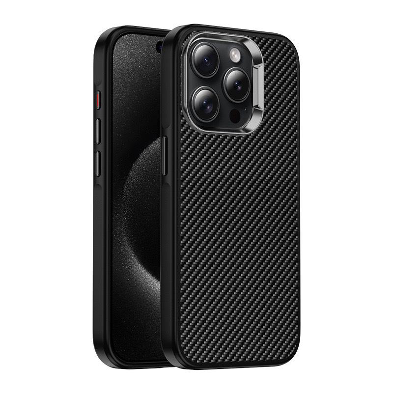 Подходит для чехла для мобильного телефона Apple 16Promax, чехол для мобильного телефона из углеродного волокна 15 с металлической рамкой 14, устойчивый к падениям.