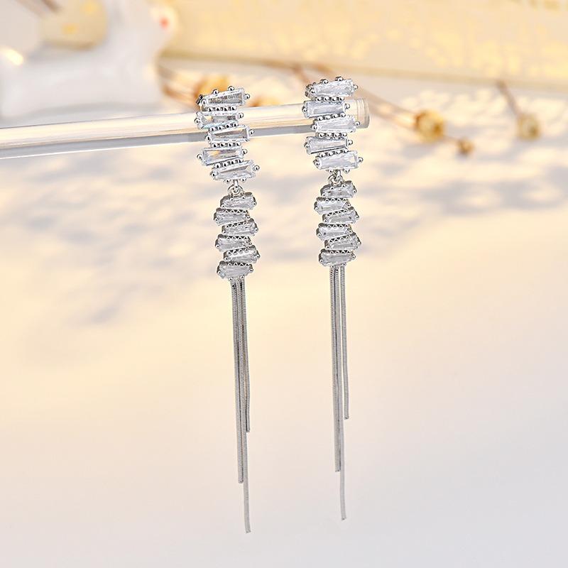 Высококачественные длинные серьги с кисточками из нерегулярного циркония, легкие роскошные серьги-иглы S Pure, модные серьги