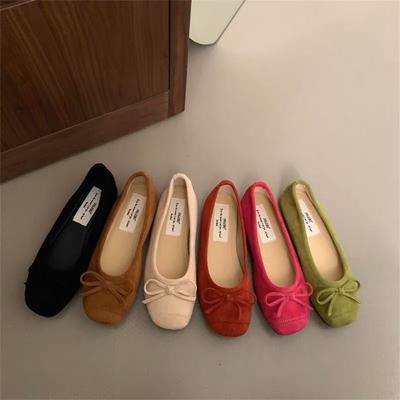 Нежные одинарные туфли женские новые элегантные с бантом круглый носок с вырезом туфли для ношения с юбкой