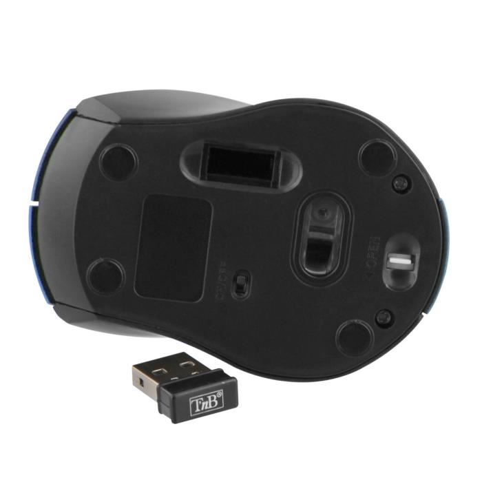 T'nB Souris optique sans fil ultra mini récepteur USB 2,4 GHz - Bleue