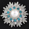 Breastpin Elegant Easy Matching Alloy Flower Faux Pearls Women Brooch Pin for Dating