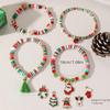 Oil Drip Snowflake Bell Christmas Tree Polymer Clay Beaded Bracelet - Creative DIY European and American Holiday Jewelry