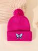 In Autumn And Winter, Butterfly-Printed Knitted Caps, Pullovers, And Hot-Selling Wool Caps For Traveling And Keeping Warm
