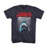 Jaws Red Logo Navy Heather Adult T-Shirt