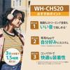 Sony (SONY) Беспроводные наушники WH-CH520: Совместимость с BluetoothЛегкая конструкцияПриблизительно. 147 гСовместимость со специальным приложением для настройки качества звука
