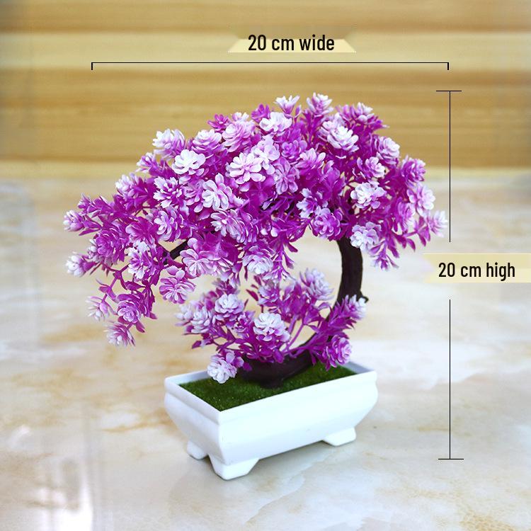 Creative Home Decor: Artificial Bonsai Grass Balls and Mini Cherry Snow Ball Trees