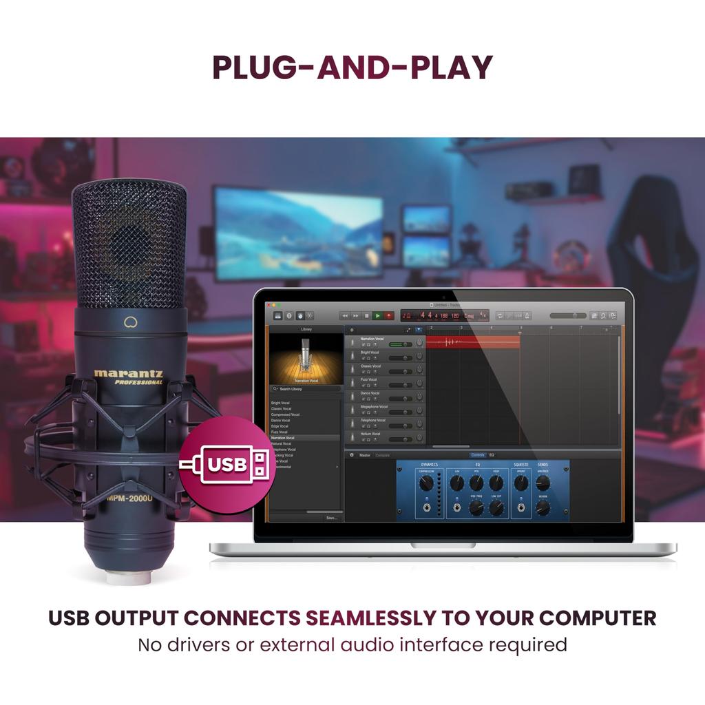 Конденсаторный USB-микрофон Marantz Pro Черный M4U