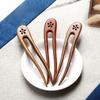 Chinese Style Wooden Hair Sticks Handmade Ponytail Hair Bun Maker Wood Hairpins and Clips  Girls