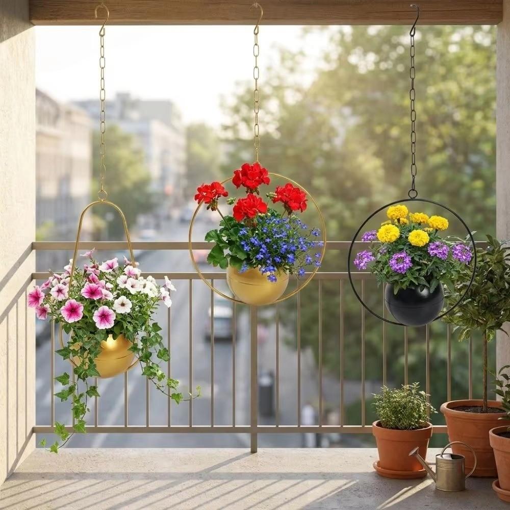 Hanging Bucket Plant Hanging Basket with Hook Hanging Flower Pot Simple Plant Pot Home Decoration
