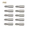 10Pcs Electric Hex Shank Screwdriver Bits PH1 PZ1 PH2 PZ2 PH3 PZ3 Magnetic Anti Slip 25mm For 1/4" Electric Hand Screwdriver