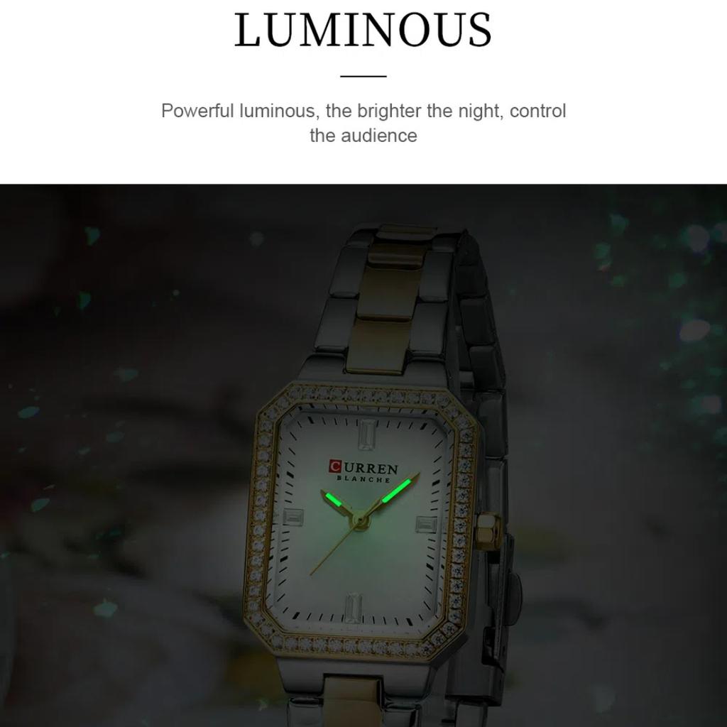 CURREN Women's Watches Luxury Golden Stainless Steel Woman Watch Luminous Waterproof Quartz Wrist Watch Fashion Watches for Women