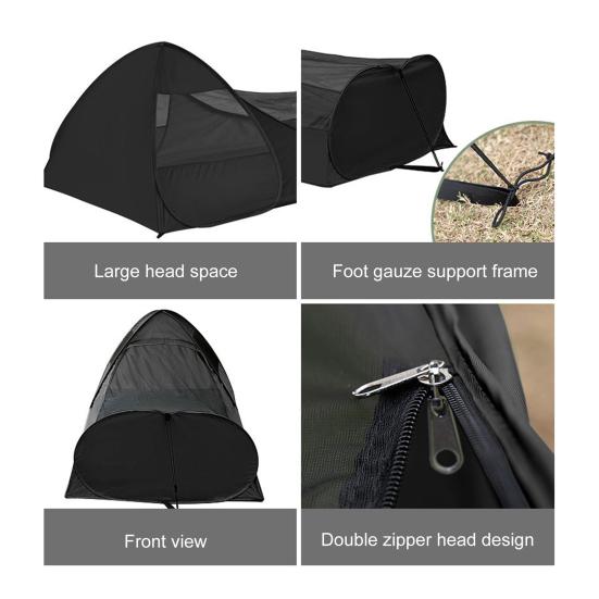 Одноместная палатка-всплывающая с держателем для телефона, дышащая сетка от комаров, портативная легкая палатка, простая установка, походный спальный мешок, кровать