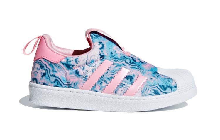 Adidas Originals SUPERSTAR 360 C Low top Kids' Skateboarding Shoes Pink Blue White Children Aged 3 7 Years Old CG6570