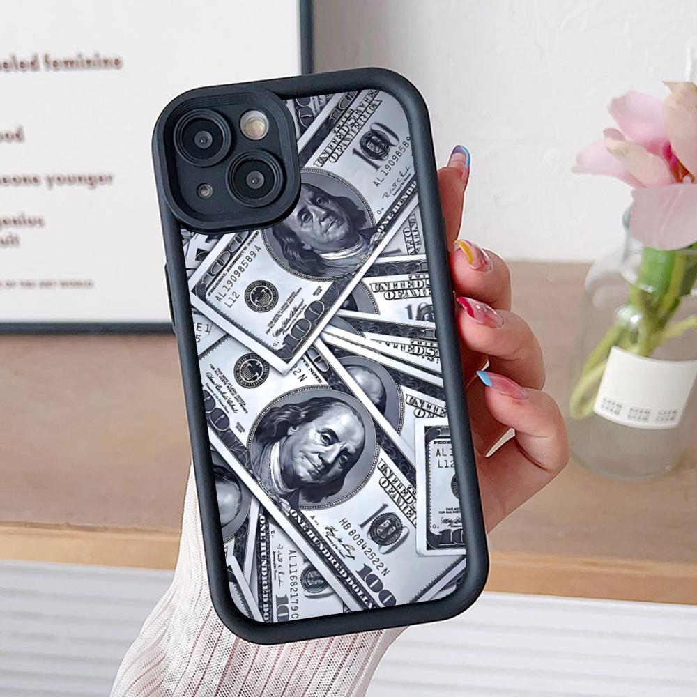 USD Доллар Утолщенный ТПУ Чехол для Мобильного Телефона для iPhone 17 16 15 14 13 12 11 Air Pro Max Plus Цветной Чехол