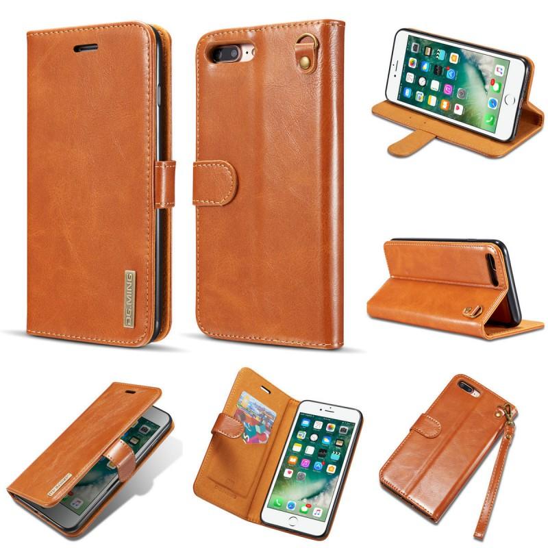 Leather Flip Wallet Case With Card Slots IPhone X / 8 Plus Shockproof Magnetic Retro Style Cover