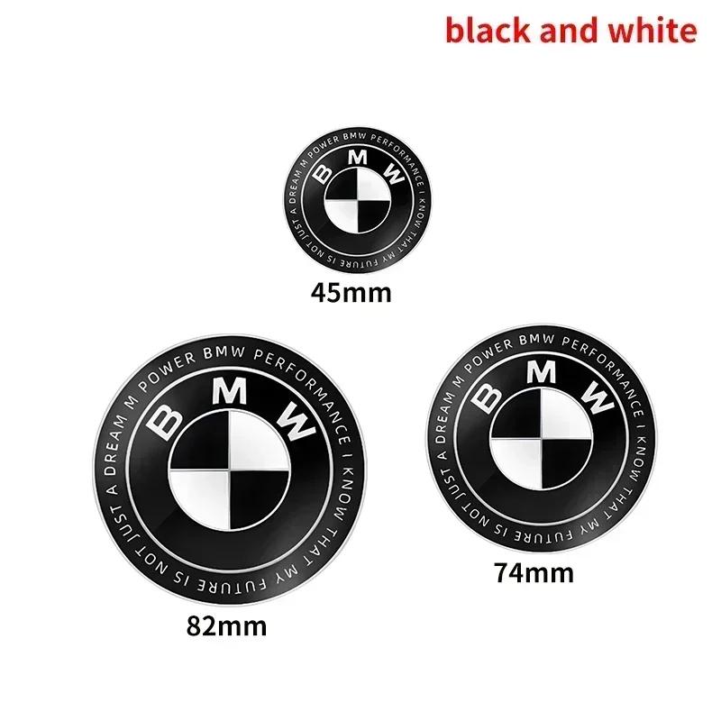 2025 Hot 1pcs 45mm 82mm 74mm black white front rear boot badges hood trunk Emblem All black for BMW E43 E52 E53 E63 E64 E93 E94