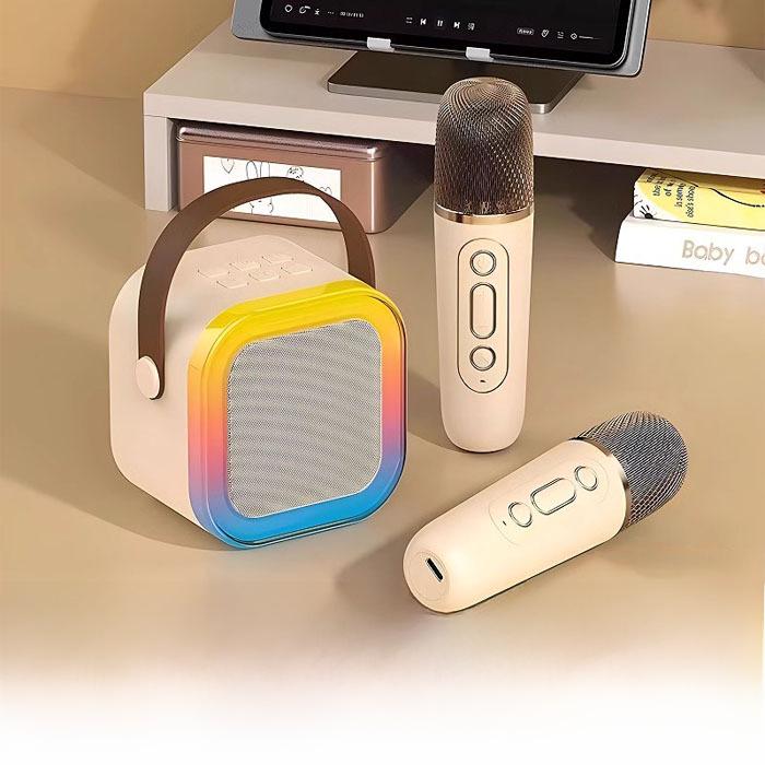 "K12 Bluetooth Speaker with Integrated Microphone for Outdoor Live Broadcast and Home Karaoke"