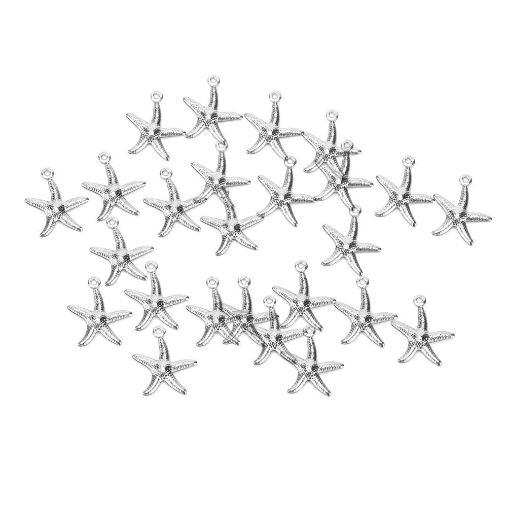50pcs Stainless Steel Beach Jewelry Small Ocean Starfish Pendant Pendant Accessories Earring Making