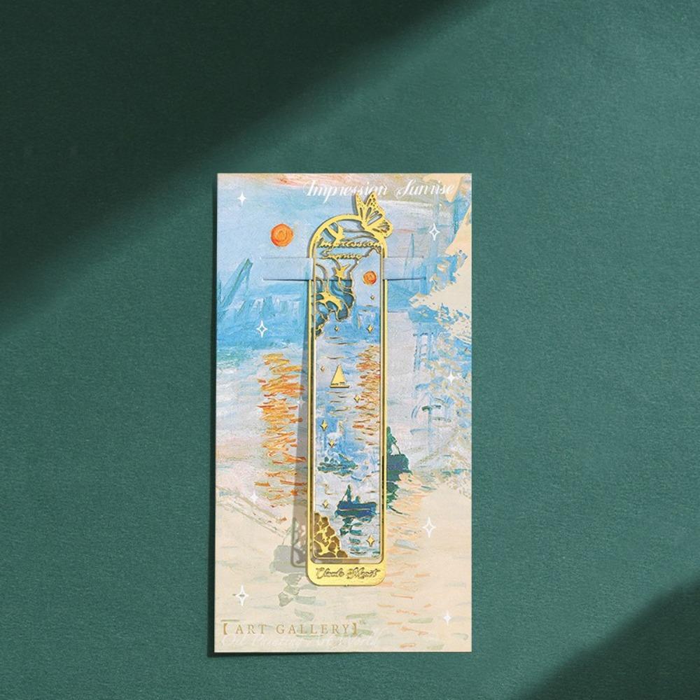 Hollow Metal Bookmark Oil Painting Pagination Mark Multifunctional Book Page Marker  Gifts