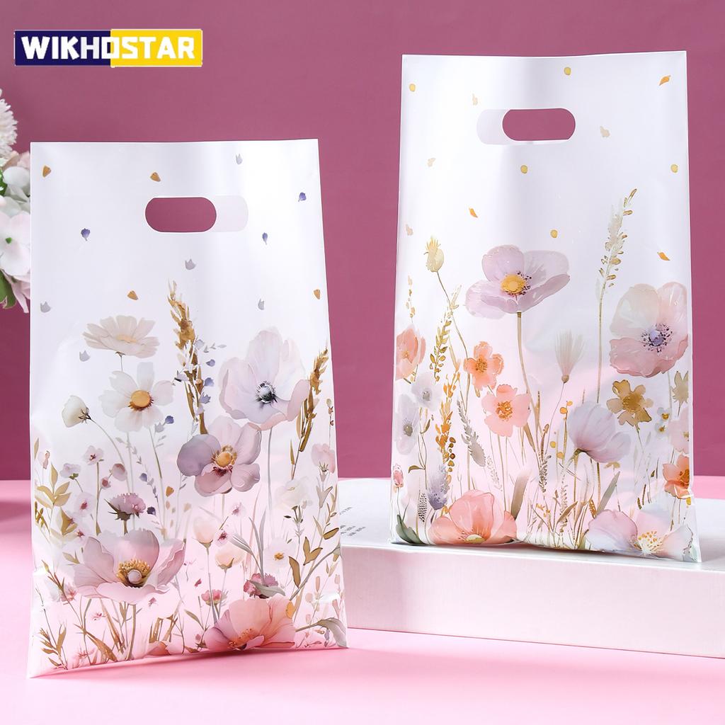 10pcs Wildflower Themed Handbag Candy Bags Spring Birthday Party Gift Packing Bag Birthday Baby Shower Girl Party Supplies