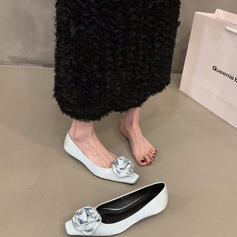 Трендовый модельер, женские туфли-лодочки с цветочным узором, модные женские повседневные туфли без шнуровки на плоской подошве, весенние женские удобные туфли с квадратным носком