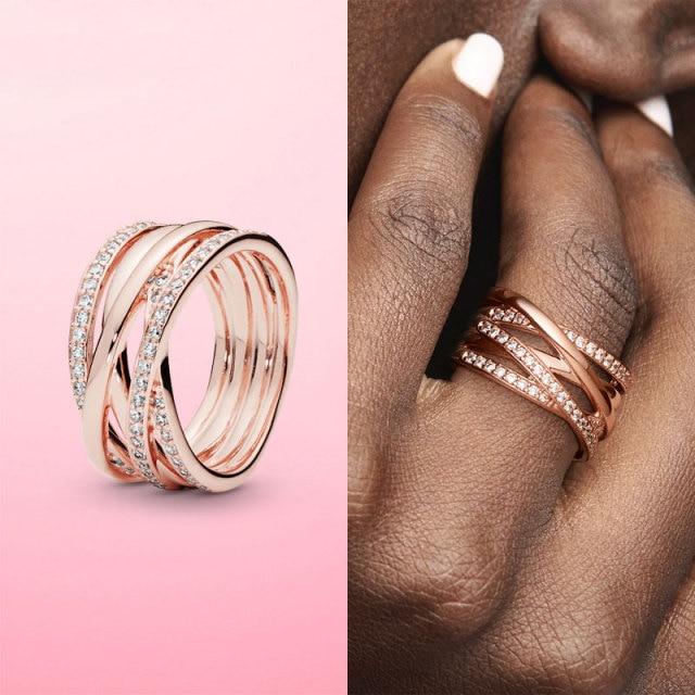 Кольца из стерлингового серебра 925 пробы Женские модные кольца