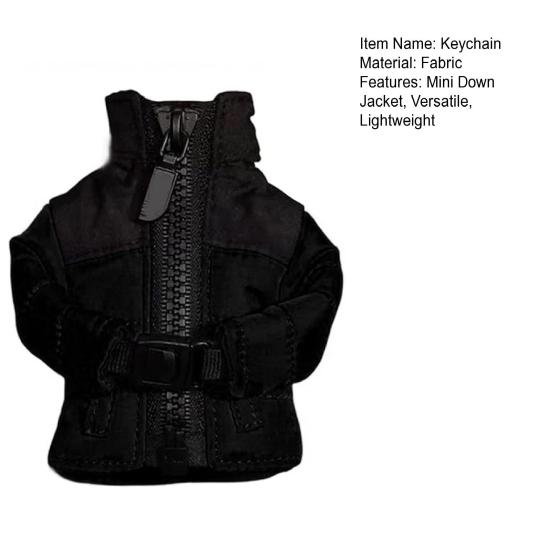 Mini Down Jacket Keychain Fabric Zippered Key Chain Cool Funny Key Jacket