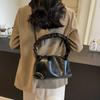 Vintage Pleated Shoulder Bag for Women New Versatile Large Capacity Crossbody Bags Texture Soft Leather Cloud Handbags