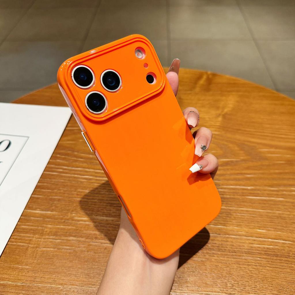 Solid Color Light Pillar Mobile Phone Case for Apple 17 PROMAX Internet Celebrity 17 Couple Big Hole Simple All-Inclusive Soft Case