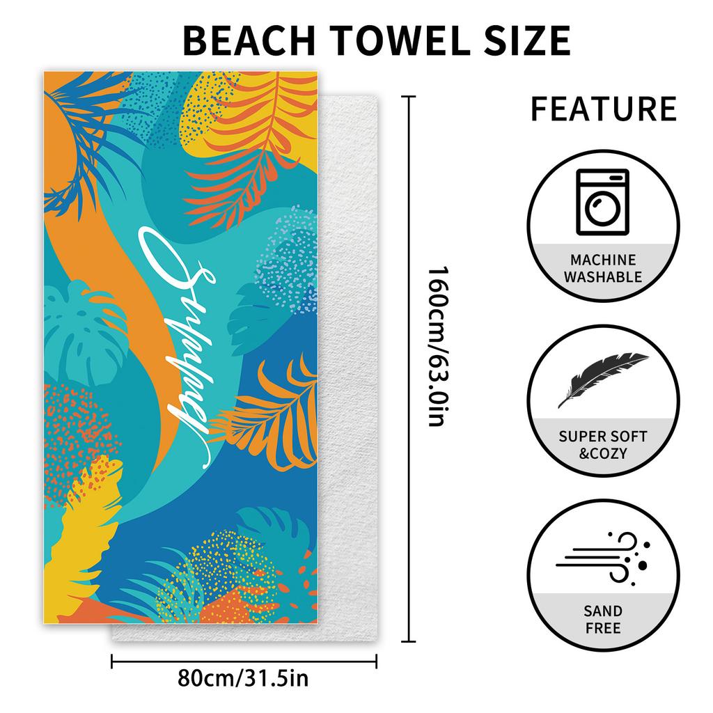 Спортивное полотенце Быстросохнущее двустороннее вельветовое полотенце для серфинга и пляжа Печатное банное полотенце