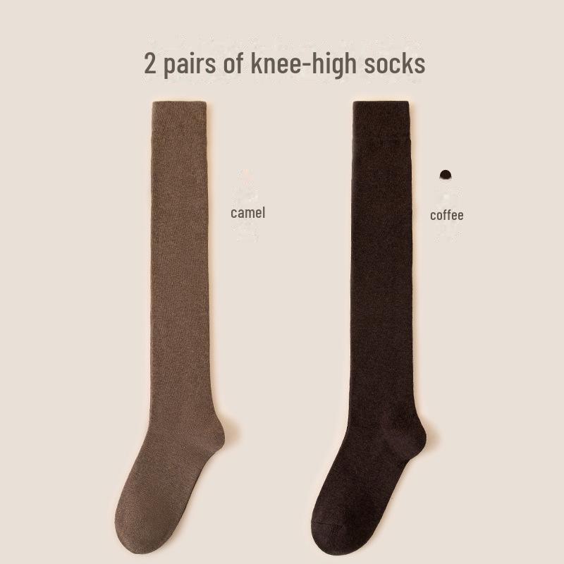Длинные женские носки из чистого хлопка: Выше колена, черные спортивные, весна и осень, стили JK