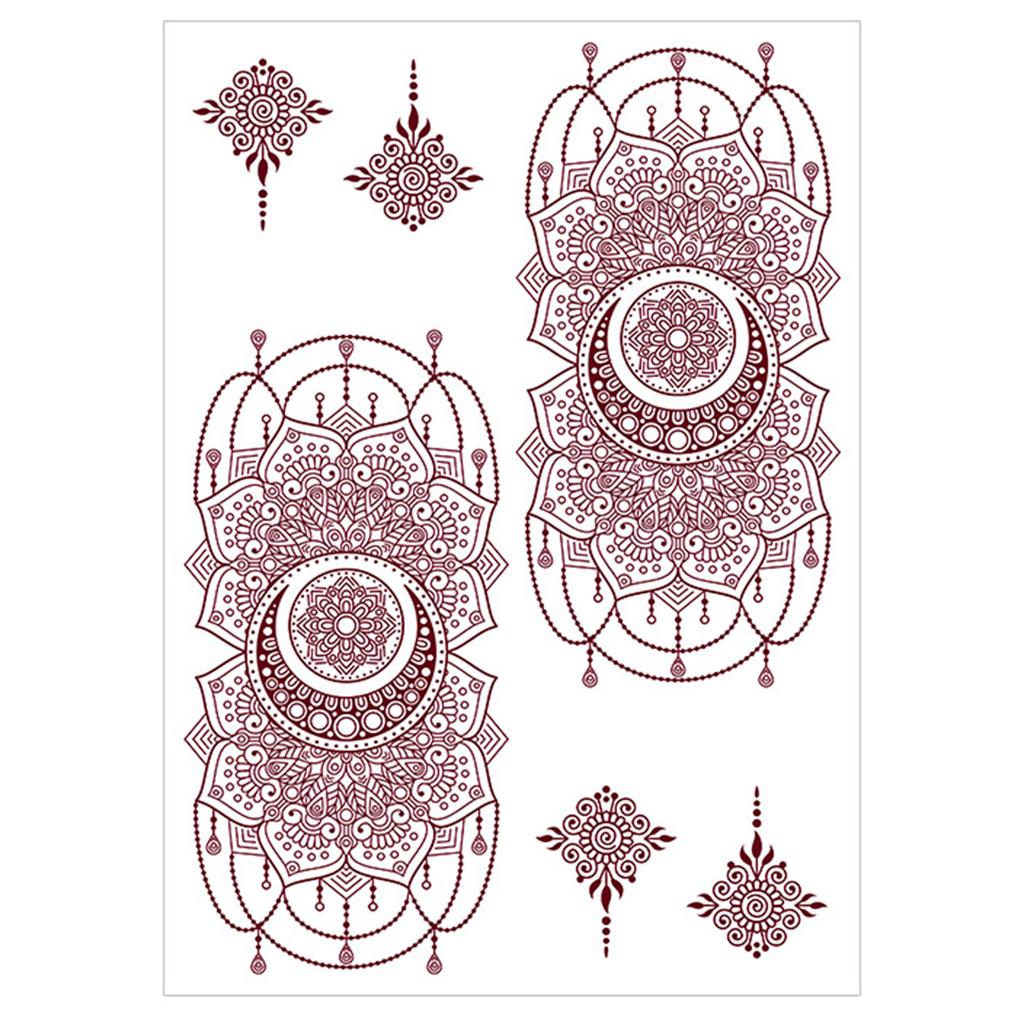 1 лист персонализированных наклеек с цветочным узором, временные наклейки для татуировки на теле, идеально подходящие для вечеринок и фестивалей