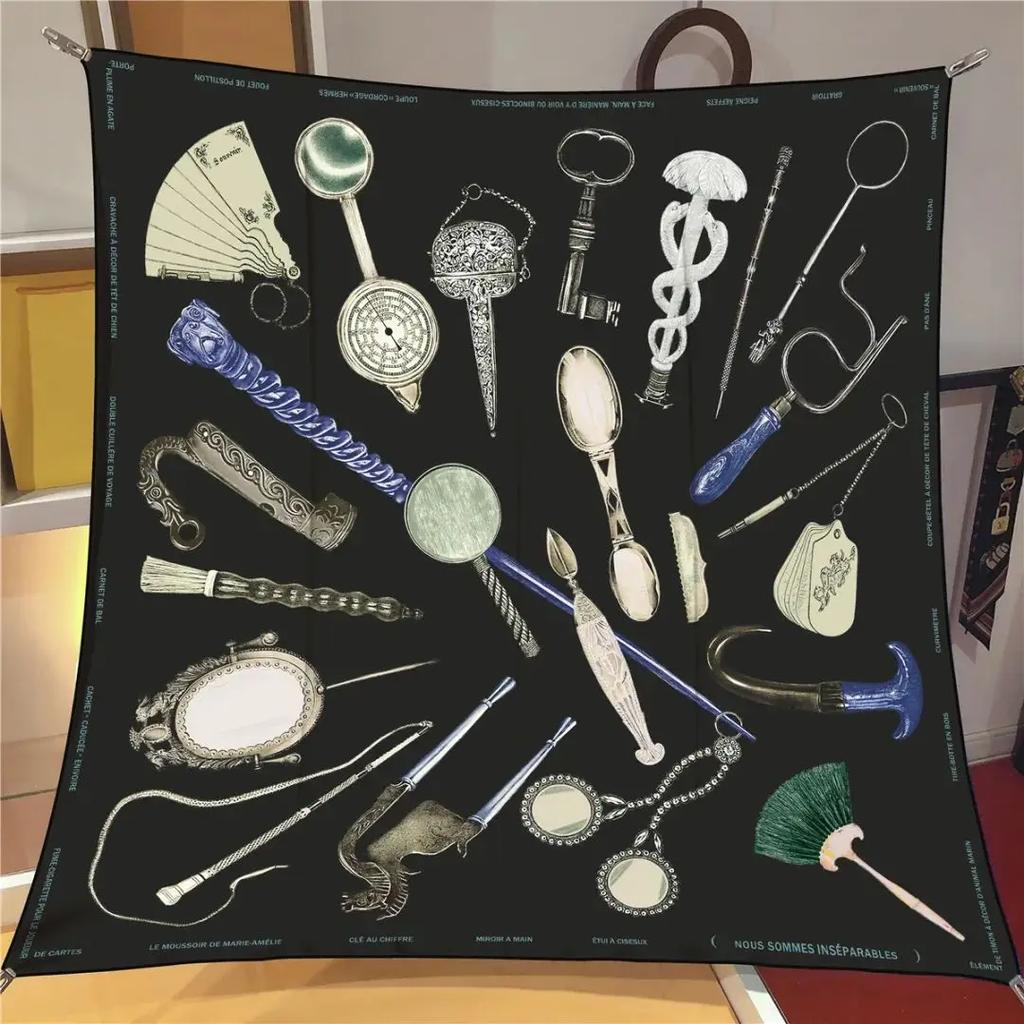 2025 NEW 90cm Design Silk Scarf Luxury Square Scarves Women Decoration Hijab Scarf Foulard Headband Neckerchief Bandana