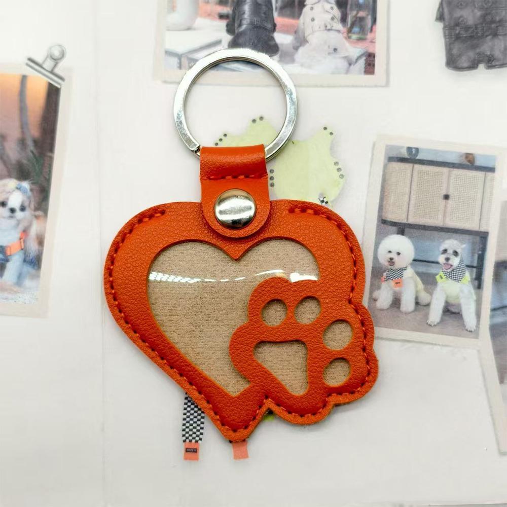 PU Leather Pet Hair Key Chain Portable Memorial Key Chain Pet Hair Storage Bag Pet Loss Memorial