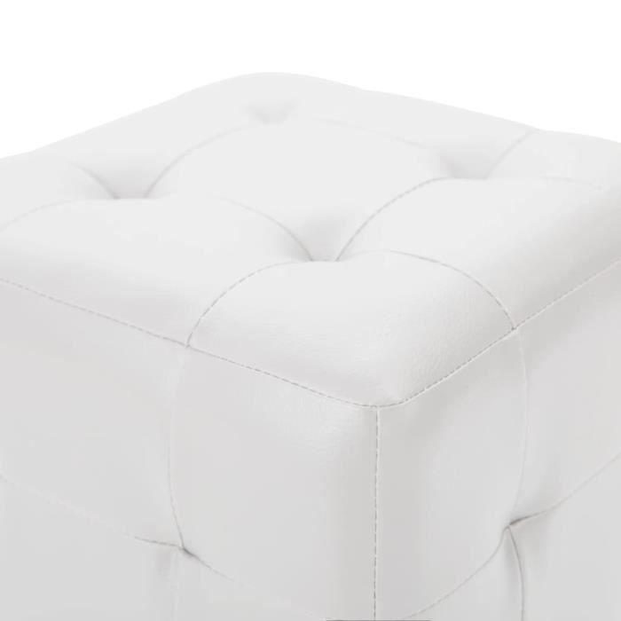 VidaXL Poufs 2 Pcs White 30 X 30 X 30 Cm Faux Leather