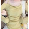 Spring Korean Style Womens Lace Spliced Top With Solid Color Design For Fashionable Outfits