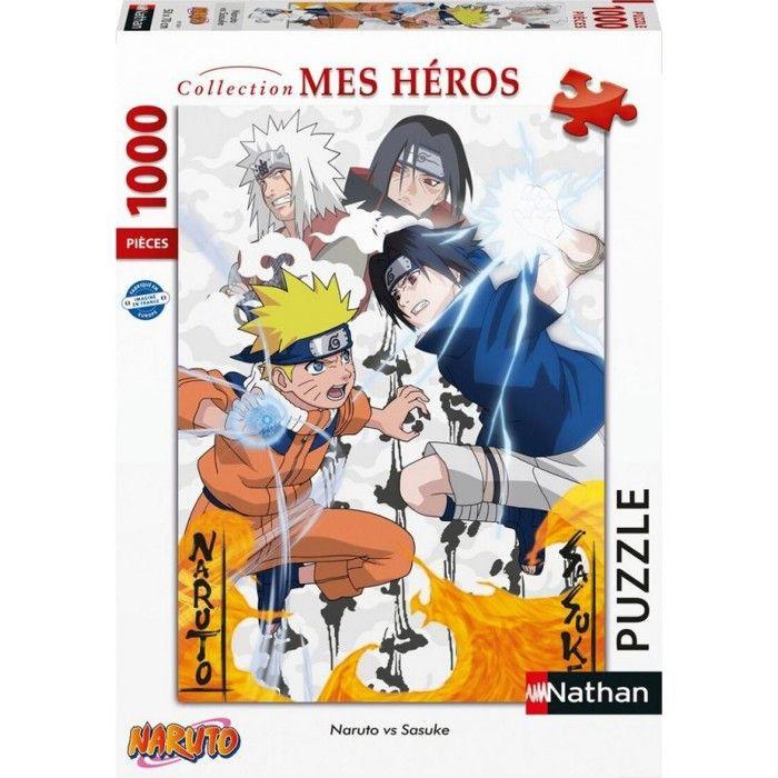 Puzzle 1000 pièces - Nathan - Naruto vs Sasuke - Blanc - Adulte - 70 x 50 cm