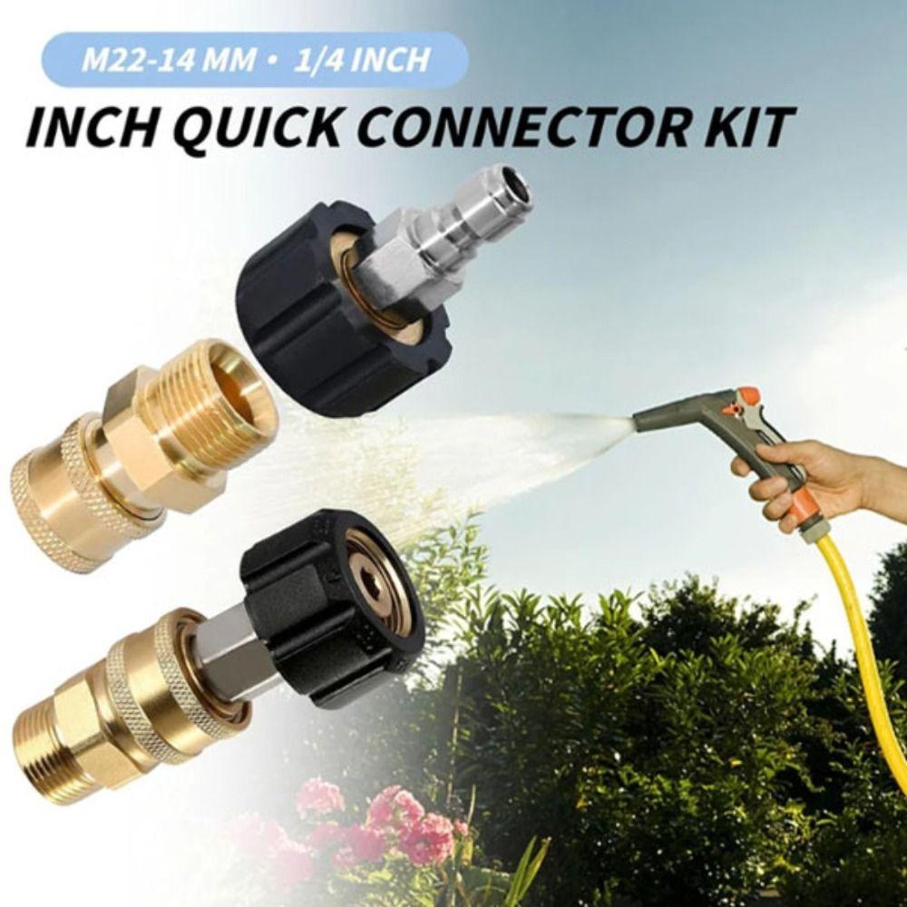 2pcs Quick Connection Pressure Washer Adapter Set Pressure Washer Connector Car Wash