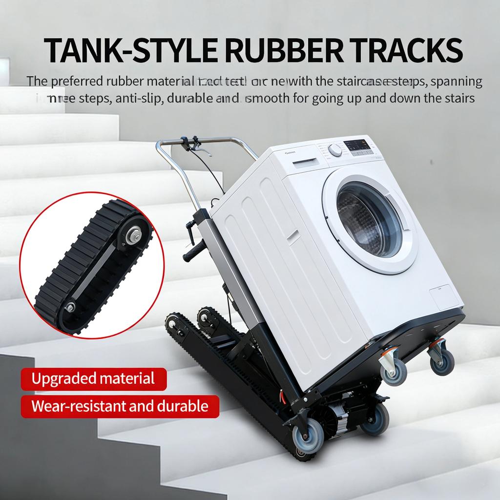 Tracked electric stair climber, with a load capacity of 350 kg and a range of 1000 steps, an ultra-long-range electric trolley.