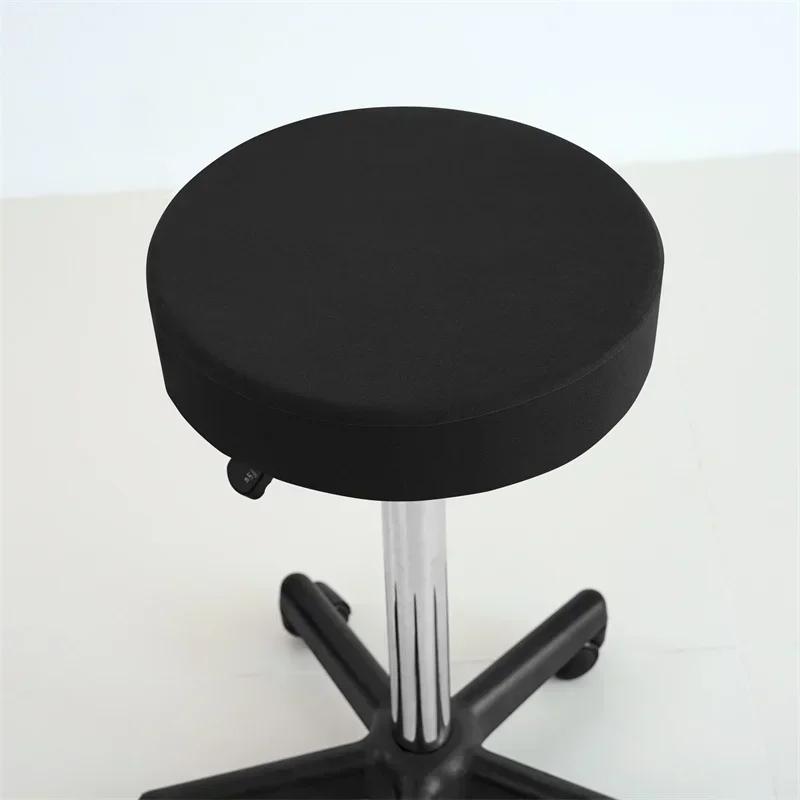 Чехлы для круглых стульев с эластичной резинкой Чехол для вращающегося барного стула Чехол для стула для бара, кофейни Защитное покрытие для сиденья Универсальный однотонный чехол для стула