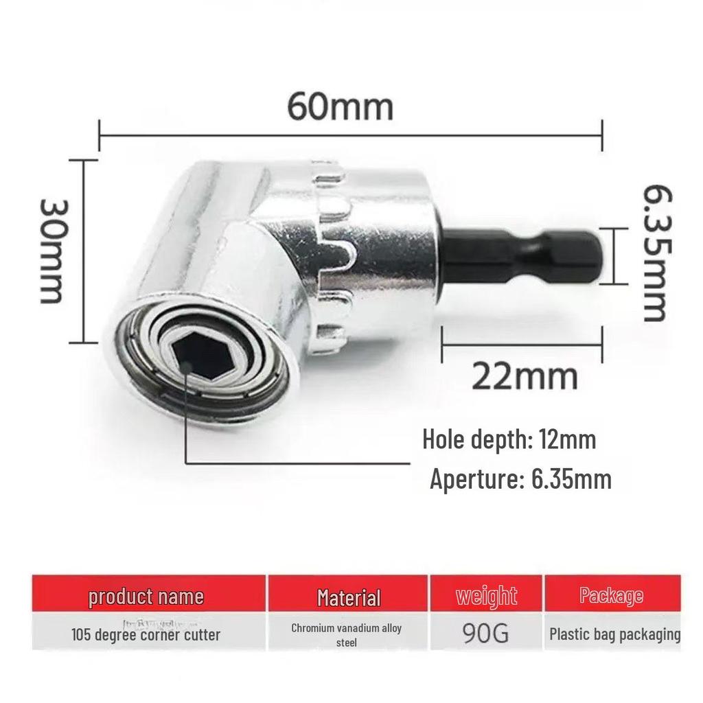 Головка отвертки с углом наклона 105° и удлинителем: Универсальный угловой инструмент для отверток