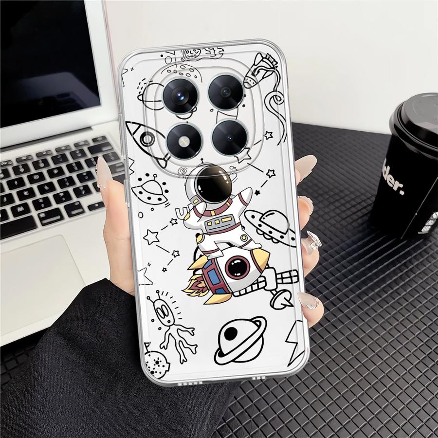 Мультяшный милый чехол-астронавт для Xiaomi Redmi Note 14 Pro Plus 13C 14C A4 Note 13 11S 11 10S 9 10 12S 12 Мягкая крышка для телефона