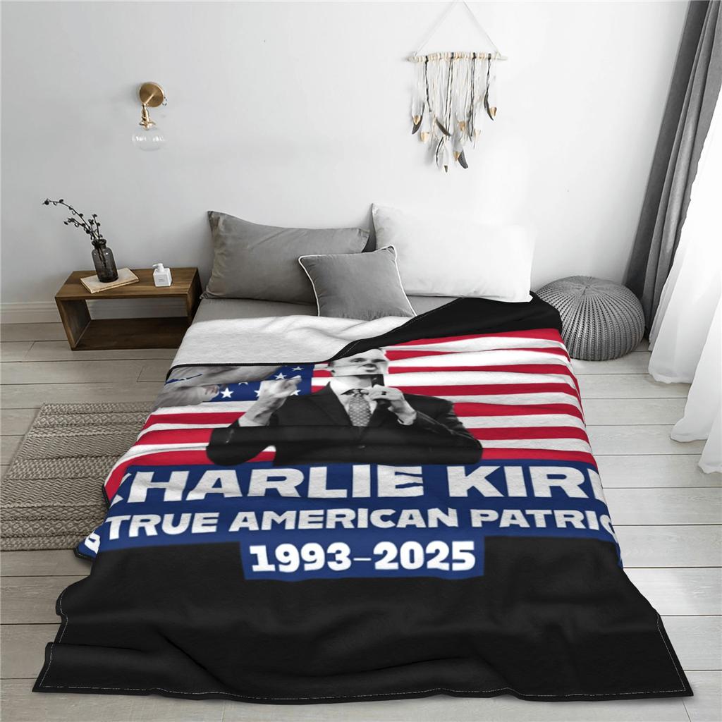 Charlie Kirk Shoot Blanket Quality Super Warm Bedding Throws Winter Girls Boys Couch Chair Fashion Bedspread