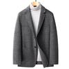 Осенне-зимний простой двусторонний шерстяной костюм мужской тонкий клетчатый костюм ручной работы без кашемира пиджак для мужчин