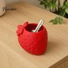 Hollow Cavity Organizer for Paper Clips Strawberry Shape Storage Container, 3D Printed Cute Fruit Shaped Desktop Modern Tabletop Ornament Office