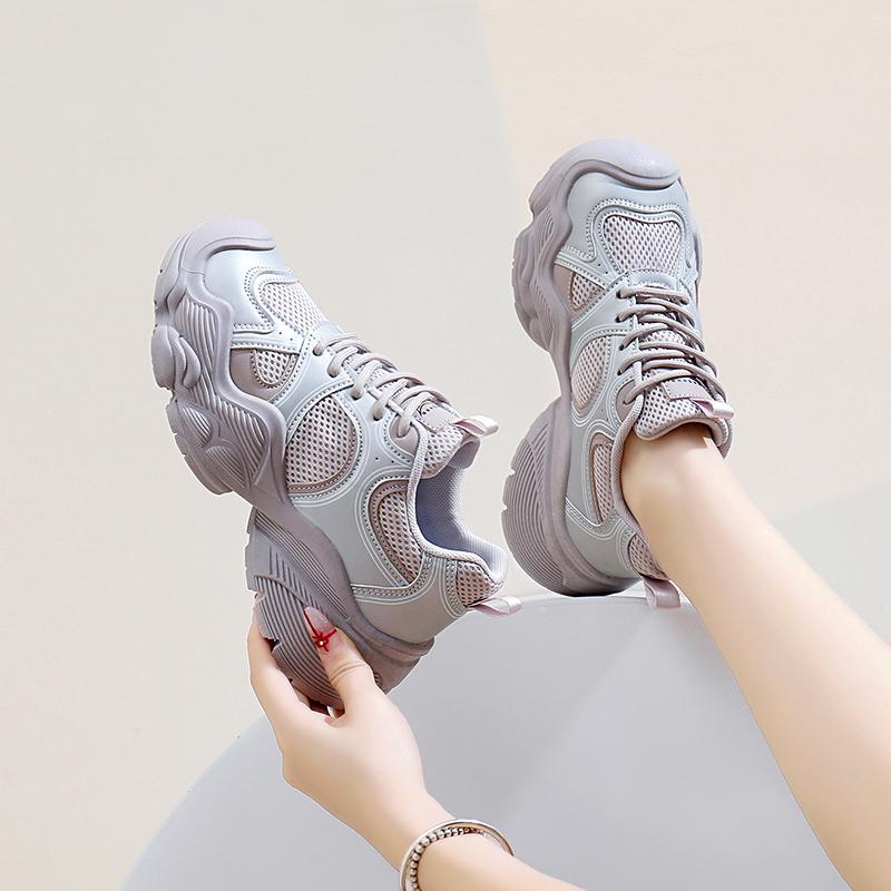 Мода 2024 года, женская, новая, модная, классическая, без застежек, на высоком каблуке, спортивная, теннисная, толстая подошва, женская, повседневная, толстая подошва