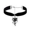 Retro Punk Gothic Heart Necklace With Electroplated Steel And Moon Element For Women