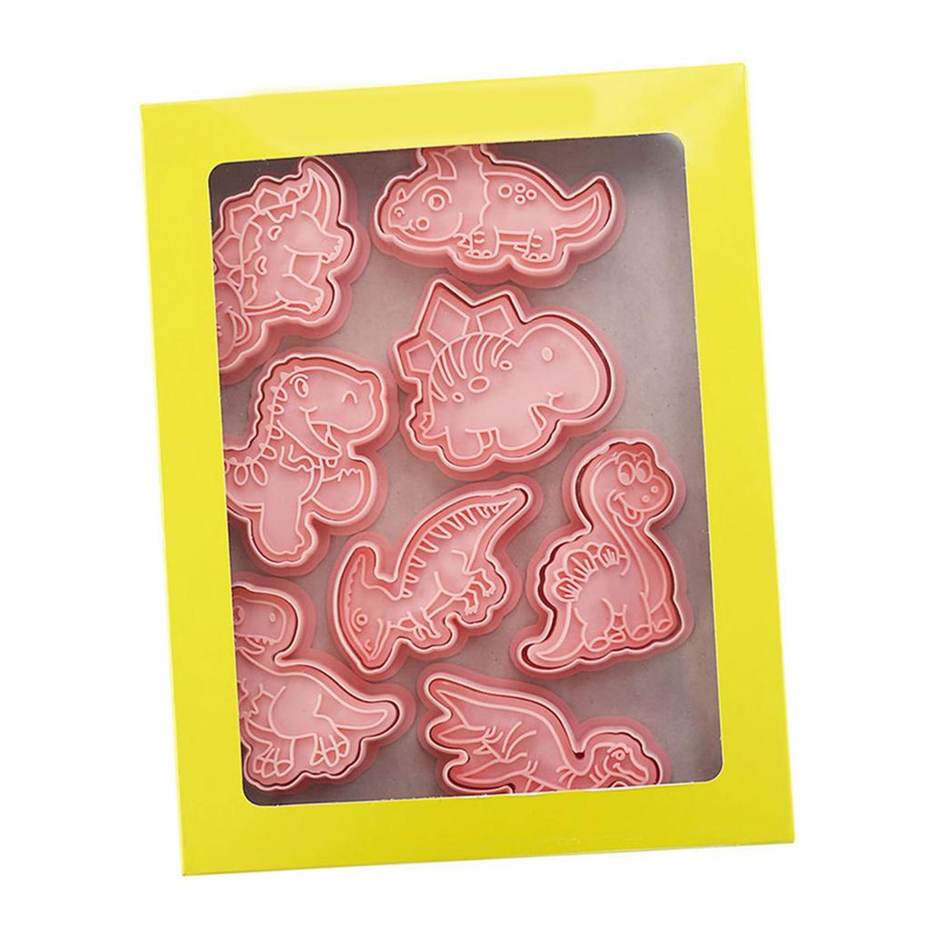 Dinosaur Cookie Mold Cute Food Grade Plastic 3D Animal Baking Cutter for Biscuits Cakes Desserts Crafts