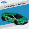 1/24 Lamborghini Temerario Сплав Спортивный Автомобиль Модель Литье под Давлением Металл Трековые Гоночные Машины Модель Автомобиля Симуляция Коллекция Подарок для Детей