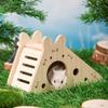 Hamster Wooden House Swing Sleeping Nest Multi-Holes Breathable Simple Installation Double Layer Fun Hamster Toys